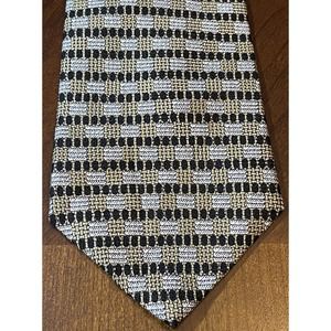 Mitchells Of Westport Black Gold Hand Made 100% Silk Men’s Neck Tie